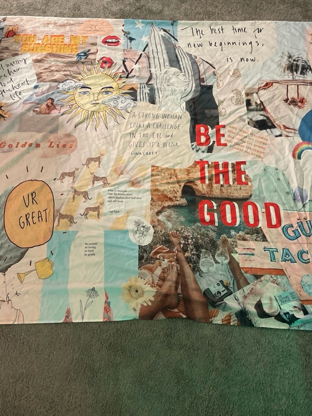 Be The Good Collage Wall Tapestry - Colorful Graphic Art
